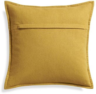 Crate & Barrel Mustard Plaid 20" Pillow with Feather Insert