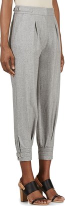 Band Of Outsiders Heather Grey Wool Flannel Cuffed Trousers