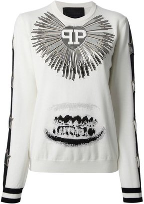 Philipp Plein heart patch sweater