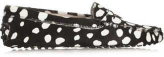 Tod's Gommino printed calf hair loafers