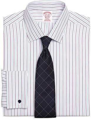 Brooks Brothers Non-Iron Traditional Fit Tonal Alternating Stripe French Cuff Dress Shirt