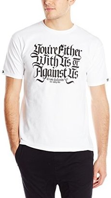 Crooks & Castles Men's Knit Crew T-Shirt with Or Against Us