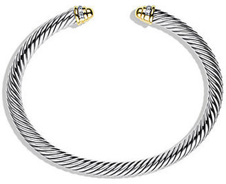 David Yurman Cable Classics Bracelet with Gold Domes and Diamonds