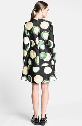 Marni Dot Print Flounced Satin Dress