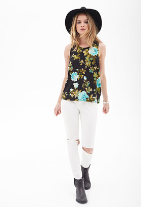 Forever 21 Forever21 Watercolor Floral Print Tank