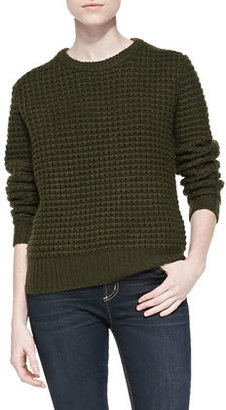 Marc by Marc Jacobs Walley Waffle-Knit Sweater, New Olive Green