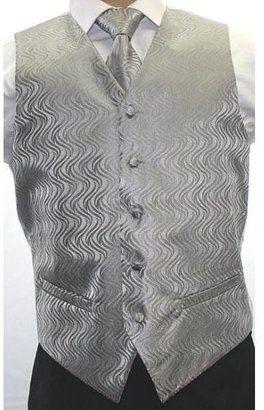 Ferrecci Men's Two-tone Grey 4-piece Vest Set