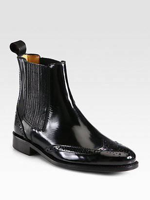 Burberry Gwendoline Patent Leather Ankle Boots