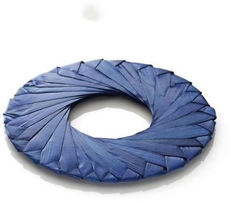 Crate & Barrel Tropic Palm Blue Napkin Ring