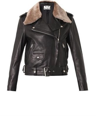 Acne Studios Mape shearling-trimmed leather jacket