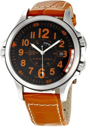 Hamilton Men's H77695633 Khaki GMT Black Dial Watch