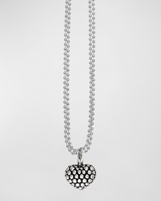 Lagos Caviar Beaded Heart Pendant Necklace, 35"L