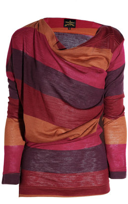 Vivienne Westwood Draped striped wool-blend top