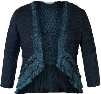 House of Fraser Chesca Ink Crush Pleat Lace & Satin Trim Shrug