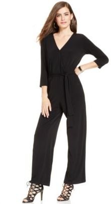 NY Collection Petite Belted Jumpsuit