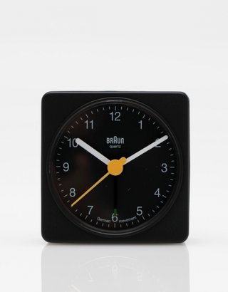 Braun Square Alarm Clock In Black