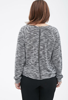 Forever 21 Plus Size Marled Zippered-Back Top