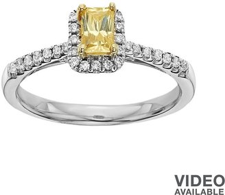 Vera Wang Simply vera fancy yellow & white diamond engagement ring in 14k & 18k gold (1/2-ct. t.w.)