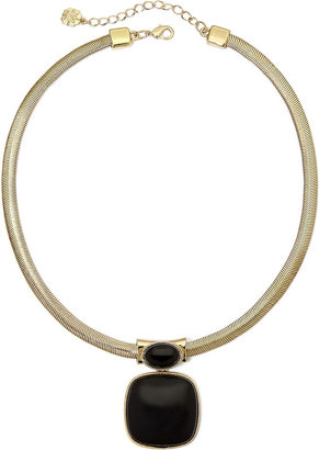 JCPenney MONET JEWELRY Monet Gold-Tone Black Statement Necklace