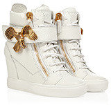 Giuseppe Zanotti Wedge Sneakers with Eagle Detail in White