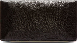 McQ Black Grained Leather Folded Clutch