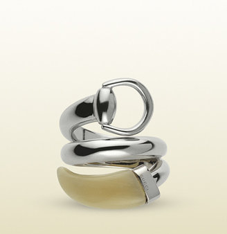 Gucci Horsebit Ring With Horn