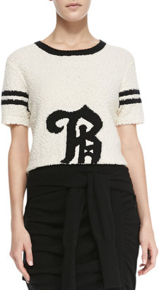 Band Of Outsiders Knit Short-Sleeved "B" Top