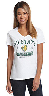 Dakota NCAA  North State J America® Women's North State White Mascot Banner Short Sleeve Tee