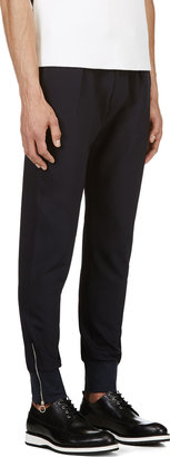 Paul Smith Navy Wool Bungee-Trimmed Trousers