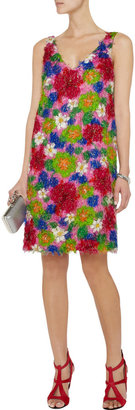 Marni Fringed printed cotton-blend dress