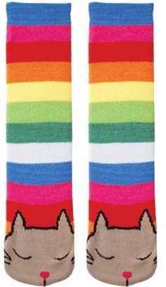 K. Bell Socks Women's Tubular Cat Non-Skid Slipper Socks
