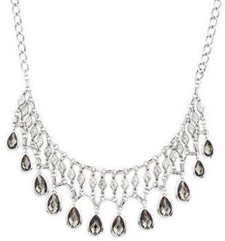 Butterfly by Matthew Williamson Statement antique silver multi leaf droplet necklace