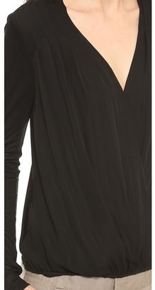 Alice + Olivia AIR by Cross Front Gathered Hem Top
