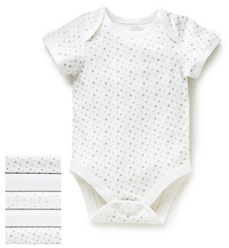 Baby Essentials 5 Pack Pure Cotton Star Bodysuits