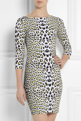 Just Cavalli Leopard-print stretch-satin jersey dress