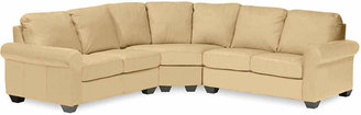 Asstd National Brand Leather Possibilities Roll-Arm 3-pc. Loveseat Sectional