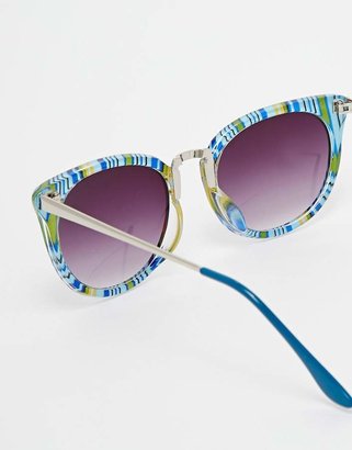 ASOS Cat Eye Sunglasses With Stripe Print