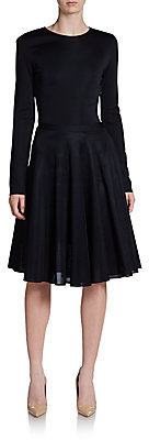Christian Dior Long-Sleeve Knit Swing Dress