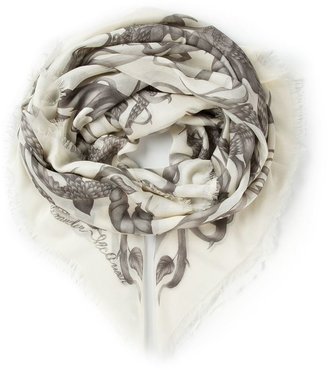 Alexander McQueen eagle and leaf print scarf
