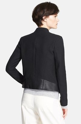 Vince Textured Cotton & Lambskin Leather Contrast Jacket