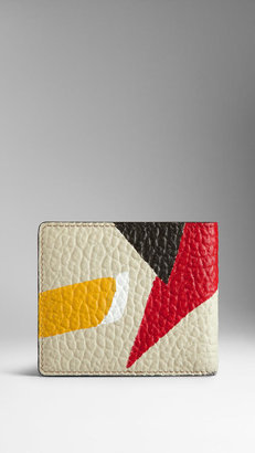 Burberry Hand-Painted Signature Grain Leather Folding Wallet