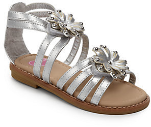Flowers by Zoe Toddler's & Kid's Beth Floral Metallic Gladiator Sandals