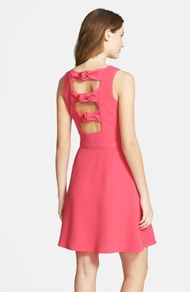 Cynthia Steffe Knot Back Crepe Fit & Flare Dress