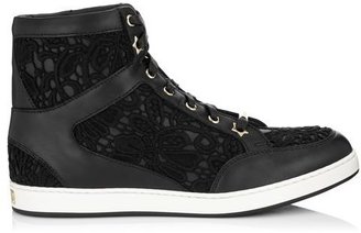 Jimmy Choo Tokyo  Lace and Nappa Leather Sneakers