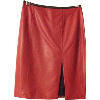 Veda Red Leather Skirt