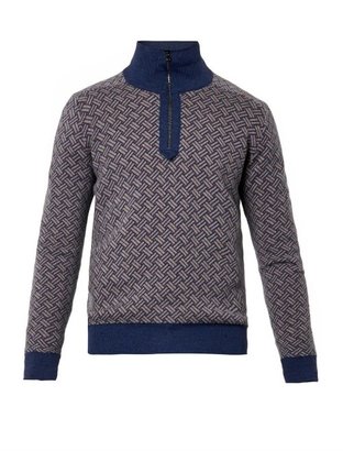 Michael Bastian Tatami-knit zip-front sweater