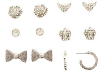 Charlotte Russe Regal Rhinestone Stud Earrings - 6 Pack