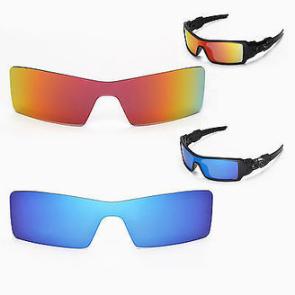 Blue Fire Walleva Polarized Ice Blue + Fire Red Lenses For Oakley Oil Rig Sunglasses
