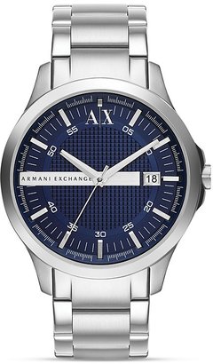 Armani Exchange Blue Dial Stainless Steel Watch, 46mm