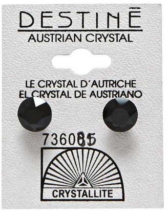 Crystallite Destine Austrian Crystal Jet Diamond Cut Earrings